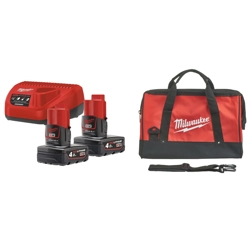 vendita online Kit 2 batterie 12v 4.0ah + caricabatterie Batterie al litio Milwaukee