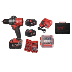 vendita online Kit trapano m18 fpd3 18v 5ah con accessori e valigetta Trapani a percussione Milwaukee