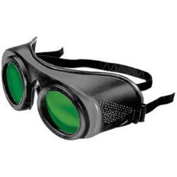 vendita online Occhiali di protezione; montatura in plastica leggera e indeformabile; lenti verdi din 5 in vetro Protezione occhi Sicutool