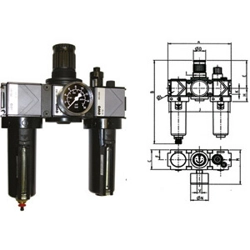 vendita online Gruppi filtro-riduttore-lubrificatore variobloc con svuotamento automatico Filtri aria compressa​ Ewo