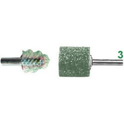 vendita online Mole abrasive rotative attacco ø mm 3; in carburo di silicio verde; durezza m forma cilindrica Mole A Disco E A Tazza Sicutool