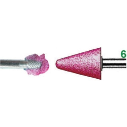 vendita online Mole abrasive rotative attacco ø mm 6; in corindone rosa; durezza m forma conica Mole A Disco E A Tazza Sicutool