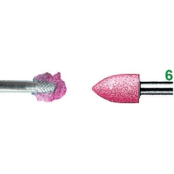 vendita online Mole abrasive rotative attacco ø mm 6; in corindone rosa; durezza m forma a ogiva Mole A Disco E A Tazza Sicutool