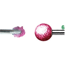 vendita online Mole abrasive rotative attacco ø mm 6; in corindone rosa; durezza m forma sferica Mole A Disco E A Tazza Sicutool