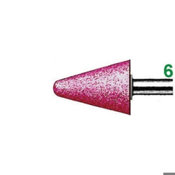 vendita online Mole abrasive rotative attacco ø mm 6; in edelkorund rosa; qualità: ekr - durezza n forma conica Mole A Disco E A Tazza Erzett