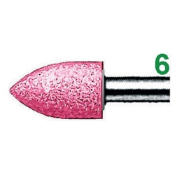 vendita online Mole abrasive rotative attacco ø mm 6; in edelkorund rosa; qualità: ekr - durezza n forma a pennello Mole A Disco E A Tazza Erzett