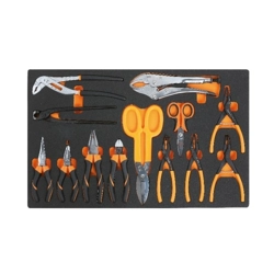 vendita online Vassoio con 13 utensili, pinze e taglio m129 Carrelli da lavoro e contenitori  porta utensili Beta