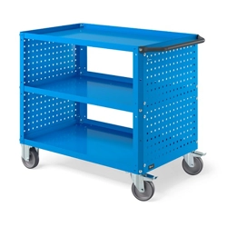 vendita online Carrello clever 1012 large mm.1024x615x847h - blu ral5012 Carrelli da lavoro e contenitori  porta utensili Fami