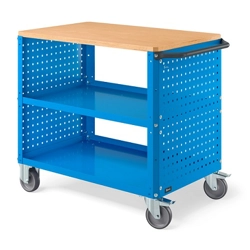 vendita online Carrello clever 1014 large mm.1024x615x870h - blu ral5012 Carrelli da lavoro e contenitori  porta utensili Fami