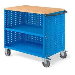 vendita online Carrello clever 1016 large mm.1024x615x870h - blu ral5012 Carrelli da lavoro e contenitori  porta utensili Fami