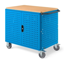 vendita online Carrello clever 1018 large mm.1024x615x870h - blu ral5012 Carrelli da lavoro e contenitori  porta utensili Fami