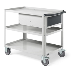 vendita online Carrello clever 1019 large mm.1024x615x847h - grigio chiaro ral7035+ral7016 Carrelli da lavoro e contenitori  porta utensili Fami