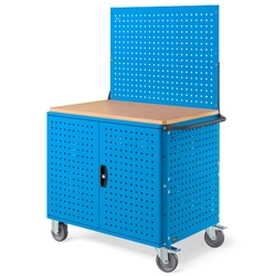 vendita online Carrello clever 1024 large mm.1024x615x1540h - blu ral5012 Carrelli da lavoro e contenitori  porta utensili Fami