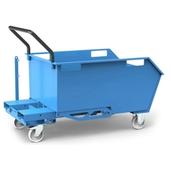 vendita online Benna completamente ribaltabile con ruote 1370x800x953h mm. - blu ral5012 Carrelli da lavoro e contenitori  porta utensili Fami