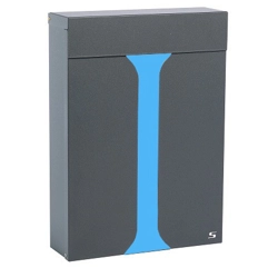 vendita online Cassetta s23 in lamiera verniciata ferro cover azzurra 280x90x390h mm. Cassette postali Silmec