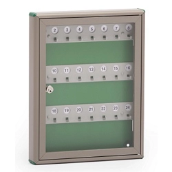 vendita online Bacheca portachiavi da 24 posti in alluminio bronzo-oro con fondo verde Cassette postali Silmec