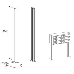 vendita online Kit pali per casellari postali standard silmec Cassette postali Silmec