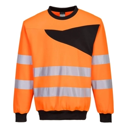 vendita online Felpa girocollo hi-vis pw2 Felpe e Maglie Altà visibilità Portwest