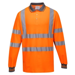 vendita online Polo maniche lunghe cotton comfort hi-vis Felpe e Maglie Altà visibilità Portwest