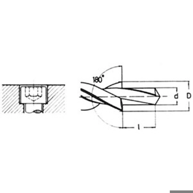 Vendita online PUNTE CORTE COMBINATE PER FORI PASSANTI A 180° TIPO N