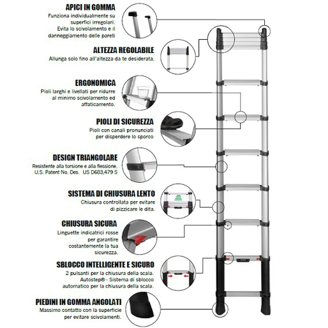 Vendita online Scala telescopica Prime Line 3m Telesteps